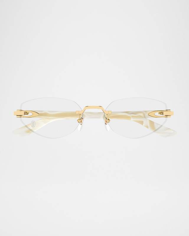 Decor C Rimless Metal Oval Optical Glasses